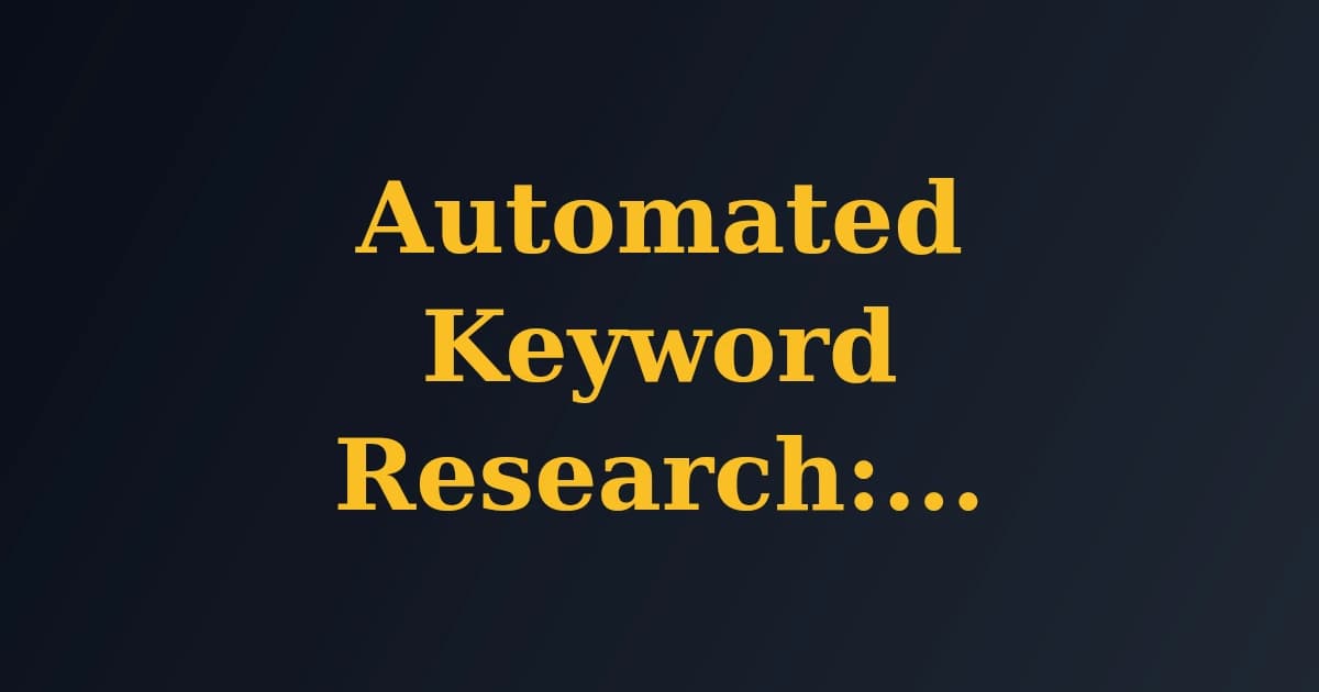Automated Keyword Research: How LazySEO Simplifies the Process